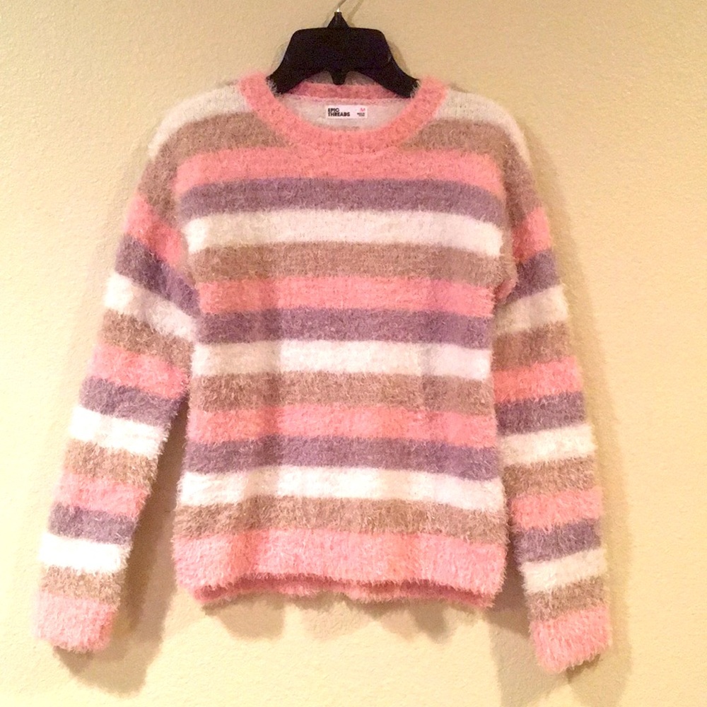 EPIC THREADS Girls Striped Sweater, Size M